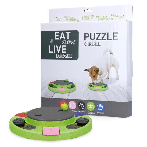 Eat Slow Live Longer Puzzle Circle koiran lelu